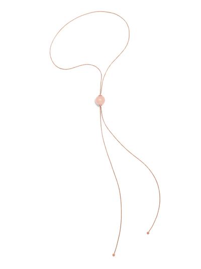 528 by CfH - Gliding Crystal Sphere Necklace - Rose Quartz - 18K Rose Gold Vermeil - Silo