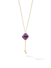 528 by CfH - Gliding Crystal Twin Pyramid Necklace - Amethyst - 18K Yellow Gold Vermeil - Close Up