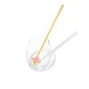 ROSE QUARTZ Crystal Straw - Yellow Gold Finish by Crystals for Humanity shown in a Drinking Glass