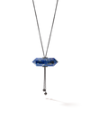 528 by CfH - Gliding Crystal Double Point Necklace - Lapis - Black Ruthenium Plated Sterling Silver - Close Up