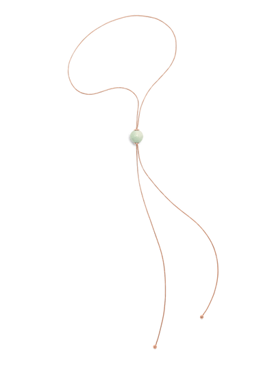 528 by CfH - Gliding Crystal Sphere Necklace - Amazonite - 18K Rose Gold Vermeil - Silo