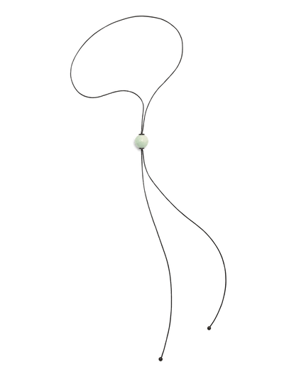 528 by CfH - Gliding Crystal Sphere Necklace - Amazonite - Black Ruthenium Plated Sterling Silver - Silo