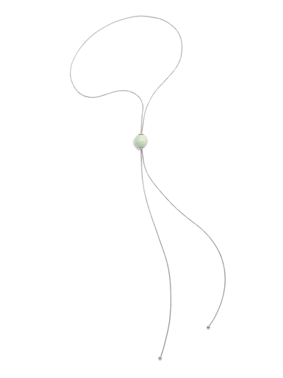 528 by CfH - Gliding Crystal Sphere Necklace - Amazonite - White Rhodium Plated Sterling Silver - Silo