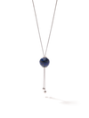 528 by CfH - Gliding Crystal Sphere Necklace - Lapis - White Rhodium Plated Sterling Silver - Close Up