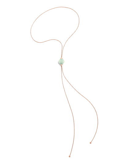 528 by CfH - Gliding Crystal Twin Pyramid Necklace - Amazonite - 18K Rose Gold Vermeil - Silo