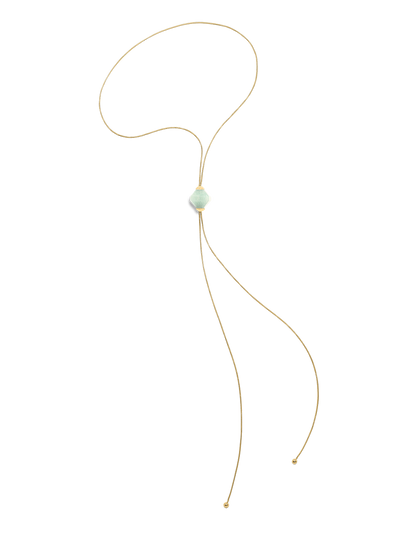 528 by CfH - Gliding Crystal Twin Pyramid Necklace - Amazonite - 18K Yellow Gold Vermeil - Silo