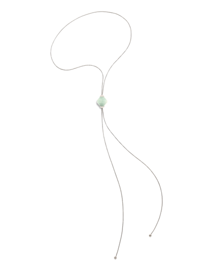 528 by CfH - Gliding Crystal Twin Pyramid Necklace - Amazonite - White Rhodium Plated Sterling Silver - Silo