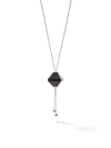 528 by CfH - Gliding Crystal Twin Pyramid Necklace - Black Jasper - White Rhodium Plated Sterling Silver - Close Up