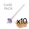 10pc Case - AMETHYST Crystal Straw - Silver Finish by Crystals for Humanity