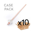 10pc Case - CLEAR QUARTZ Crystal Straw - Rose Gold Finish by Crystals for Humanity