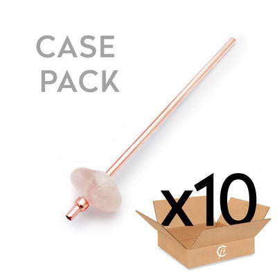 10pc Case - ROSE QUARTZ Crystal Straw - Rose Gold Finish by Crystals for Humanity