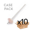 10pc Case - ROSE QUARTZ Crystal Straw - Silver Finish by Crystals for Humanity