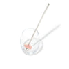 ROSE QUARTZ Crystal Straw - Silver Finish by Crystals for Humanity shown in a Drinking Glass