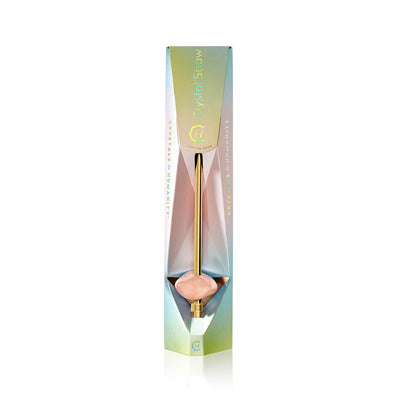Packaging for ROSE QUARTZ Crystal Straw - Yellow Gold Finish by Crystals for Humanity