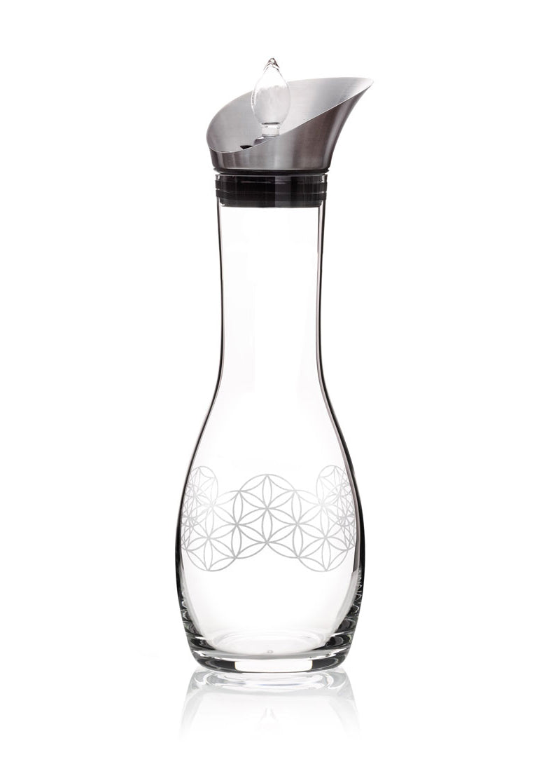 Limited Edition Flower of Life Engraved ERA Gem-Water Decanter by VitaJuwel